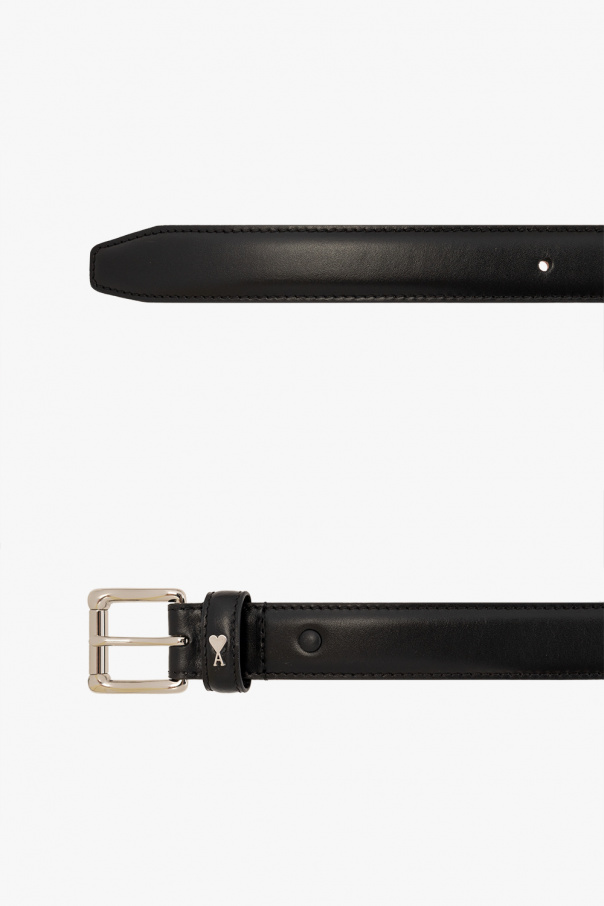 【送料&関税込】Ami Alexandre Mattiussi Leather Belt Leather belt with logo Ami Alexandre Mattiussi